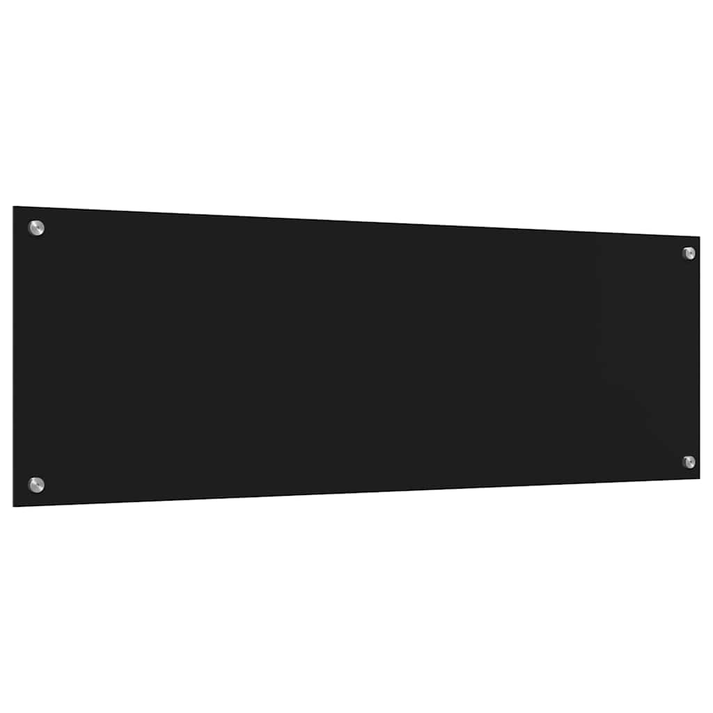 Kitchen Backsplash Black 120 x 40 x 0.6 cm Tempered Glass